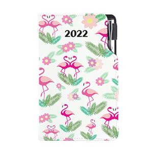 Kalendarz książkowy DESIGN tygodniowy kieszonkowy 2022 słowacki - Flaming
