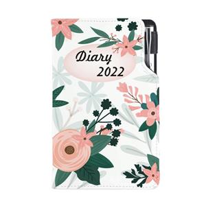 Kalendarz książkowy DESIGN tygodniowy kieszonkowy 2022 słowacki - Kwiaty