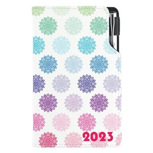 Kalendarz książkowy DESIGN tygodniowy kieszonkowy 2023 czeski - Mandala kolorowy