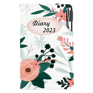 Kalendarz książkowy DESIGN tygodniowy kieszonkowy 2023 polski - Kwiaty