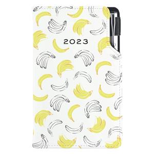 Kalendarz książkowy DESIGN tygodniowy kieszonkowy 2023 słowacki - Banan