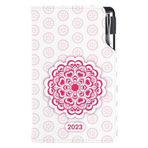 Kalendarz książkowy DESIGN tygodniowy kieszonkowy 2023 słowacki - Mandala czerwona