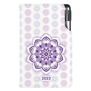 Kalendarz książkowy DESIGN tygodniowy kieszonkowy 2023 słowacki - Mandala fioletowa