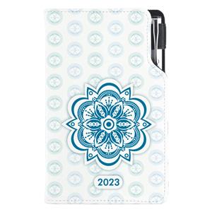 Kalendarz książkowy DESIGN tygodniowy kieszonkowy 2023 słowacki - Mandala niebieska