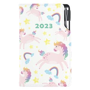Kalendarz książkowy DESIGN tygodniowy kieszonkowy 2023 słowacki - Unicorn