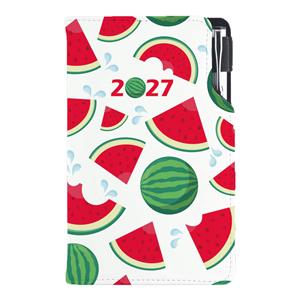 Kalendarz książkowy DESIGN tygodniowy kieszonkowy 2027 polski - Arbuz