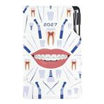 Kalendarz książkowy DESIGN tygodniowy kieszonkowy 2027 polski - biały - Dentysta 