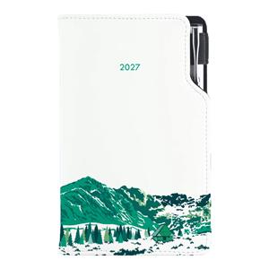Kalendarz książkowy DESIGN tygodniowy kieszonkowy 2027 polski - biały - Góry