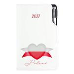 Kalendarz książkowy DESIGN tygodniowy kieszonkowy 2027 polski - biały - Polska - flaga