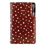 Kalendarz książkowy DESIGN tygodniowy kieszonkowy 2027 polski - brązowy - kropki 