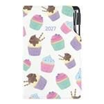 Kalendarz książkowy DESIGN tygodniowy kieszonkowy 2027 polski - Cupcake 