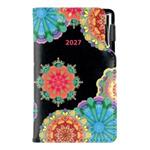 Kalendarz książkowy DESIGN tygodniowy kieszonkowy 2027 polski - czarny - kalejdoskop