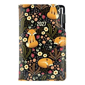 Kalendarz książkowy DESIGN tygodniowy kieszonkowy 2027 polski - czarny - Lis