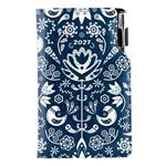 Kalendarz książkowy DESIGN tygodniowy kieszonkowy 2027 polski - granatowy - Folk
