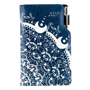 Kalendarz książkowy DESIGN tygodniowy kieszonkowy 2027 polski - granatowy - ornament