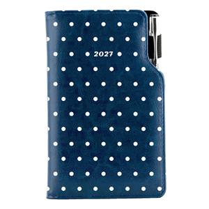 Kalendarz książkowy DESIGN tygodniowy kieszonkowy 2027 polski - granatowye - groszki