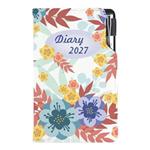 Kalendarz książkowy DESIGN tygodniowy kieszonkowy 2027 polski - Jesienne kwiaty
