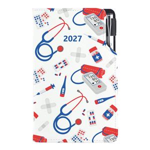 Kalendarz książkowy DESIGN tygodniowy kieszonkowy 2027 polski - Lekarz