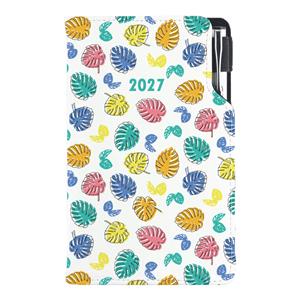 Kalendarz książkowy DESIGN tygodniowy kieszonkowy 2027 polski - Liście