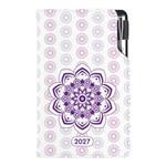 Kalendarz książkowy DESIGN tygodniowy kieszonkowy 2027 polski - Mandala fioletowa 