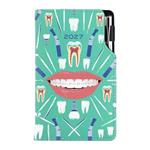 Kalendarz książkowy DESIGN tygodniowy kieszonkowy 2027 polski - miętowy - Dentysta 