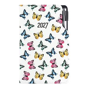 Kalendarz książkowy DESIGN tygodniowy kieszonkowy 2027 polski - Motyle