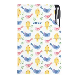 Kalendarz książkowy DESIGN tygodniowy kieszonkowy 2027 polski - Ptaki