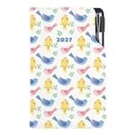 Kalendarz książkowy DESIGN tygodniowy kieszonkowy 2027 polski - Ptaki