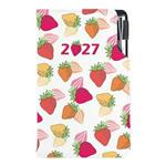 Kalendarz książkowy DESIGN tygodniowy kieszonkowy 2027 polski - Truskawka