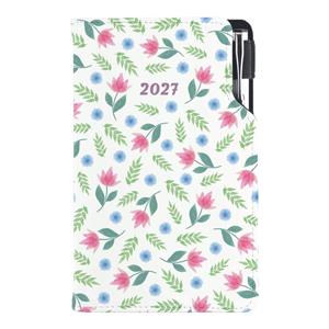 Kalendarz książkowy DESIGN tygodniowy kieszonkowy 2027 polski - Wiosenne kwiaty