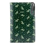 Kalendarz książkowy DESIGN tygodniowy kieszonkowy 2027 polski - zielony - gałązki 