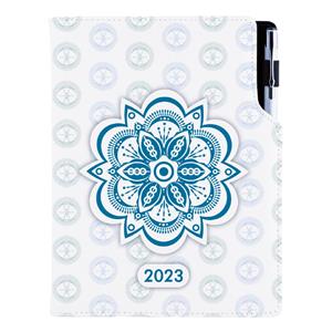 Kalendarz książkowy DESIGN tygodniowy mieszany A5 2023 - Mandala niebieska