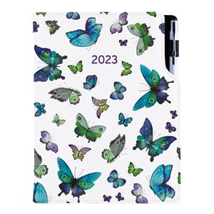 Kalendarz książkowy DESIGN tygodniowy mieszany A5 2023 - Niebieskie motyle