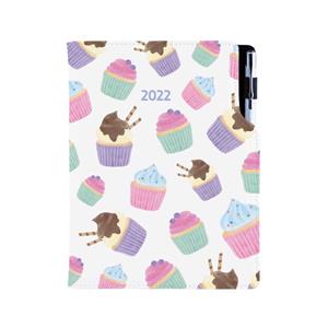 Kalendarz książkowy DESIGN tygodniowy z notesem A5 2022 - Cupcake