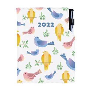 Kalendarz książkowy DESIGN tygodniowy z notesem A5 2022 - Ptaki