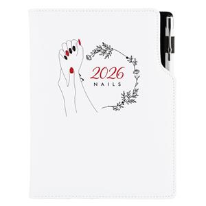 Kalendarz książkowy DESIGN tygodniowy z notesem A5 2026 - Nails