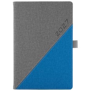 Kalendarz książkowy DIEGO dzienny A5 2027 polski - szary/niebieski