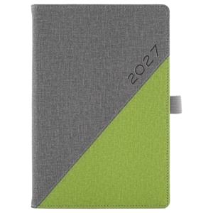 Kalendarz książkowy DIEGO dzienny A5 2027 polski - szary/zielony