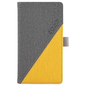 Kalendarz książkowy DIEGO tygodniowy kieszonkowy 2027 polski - szary/żółty