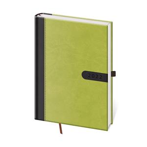 Kalendarz książkowy dzienny A5 2022 Bora - zielony/czarny