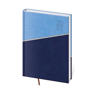 Kalendarz książkowy dzienny A5 2022 Line - niebieski