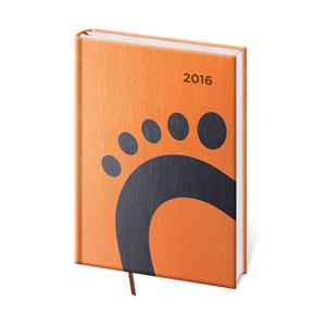 Kalendarz książkowy dzienny A5 Cat 2016 - pomarańczowy/czarny