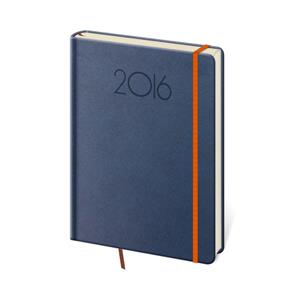 Kalendarz książkowy dzienny A5 New Praga 2016 - niebieski