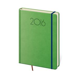 Kalendarz książkowy dzienny A5 New Praga 2016 - zielony