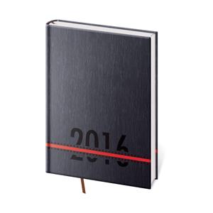 Kalendarz książkowy dzienny A5 Stripes 2016 - czerwony