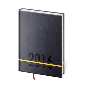 Kalendarz książkowy dzienny A5 Stripes 2016 - żółty