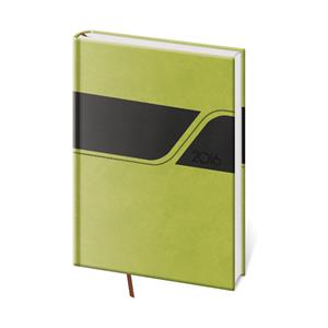 Kalendarz książkowy dzienny A5 Wave 2016 - zielony-czarny