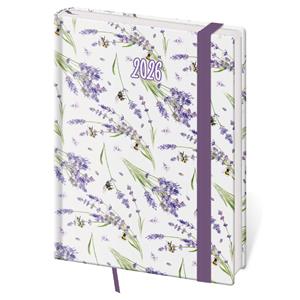 Kalendarz książkowy dzienny B6 2026 Vario - Lavender z gumką