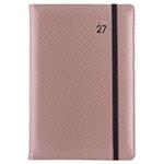 Kalendarz książkowy ELASTIC dzienny A5 2027 polski - pudrowy/czarna gumka