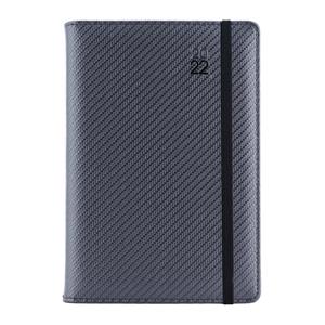 Kalendarz książkowy ELASTIC tygodniowy A5 2022 polski - grafit/czarna gumka